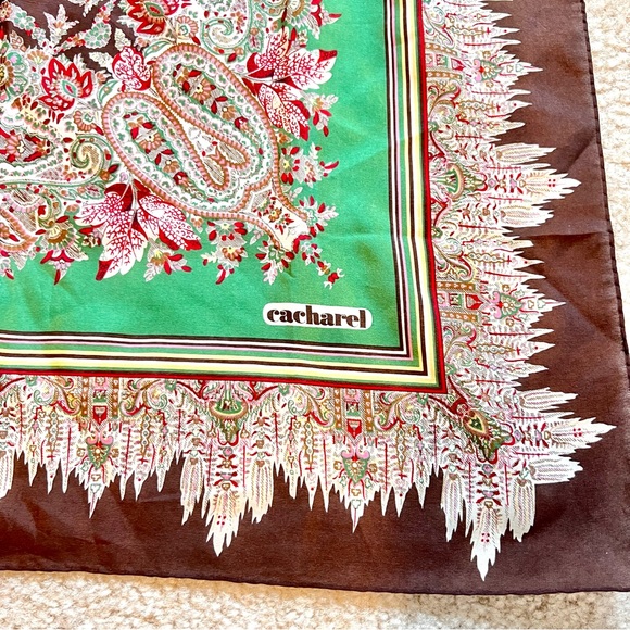 Vintage CACHAREL for Glentex Silk Blend Paisley Scarf—OS - Picture 5 of 8